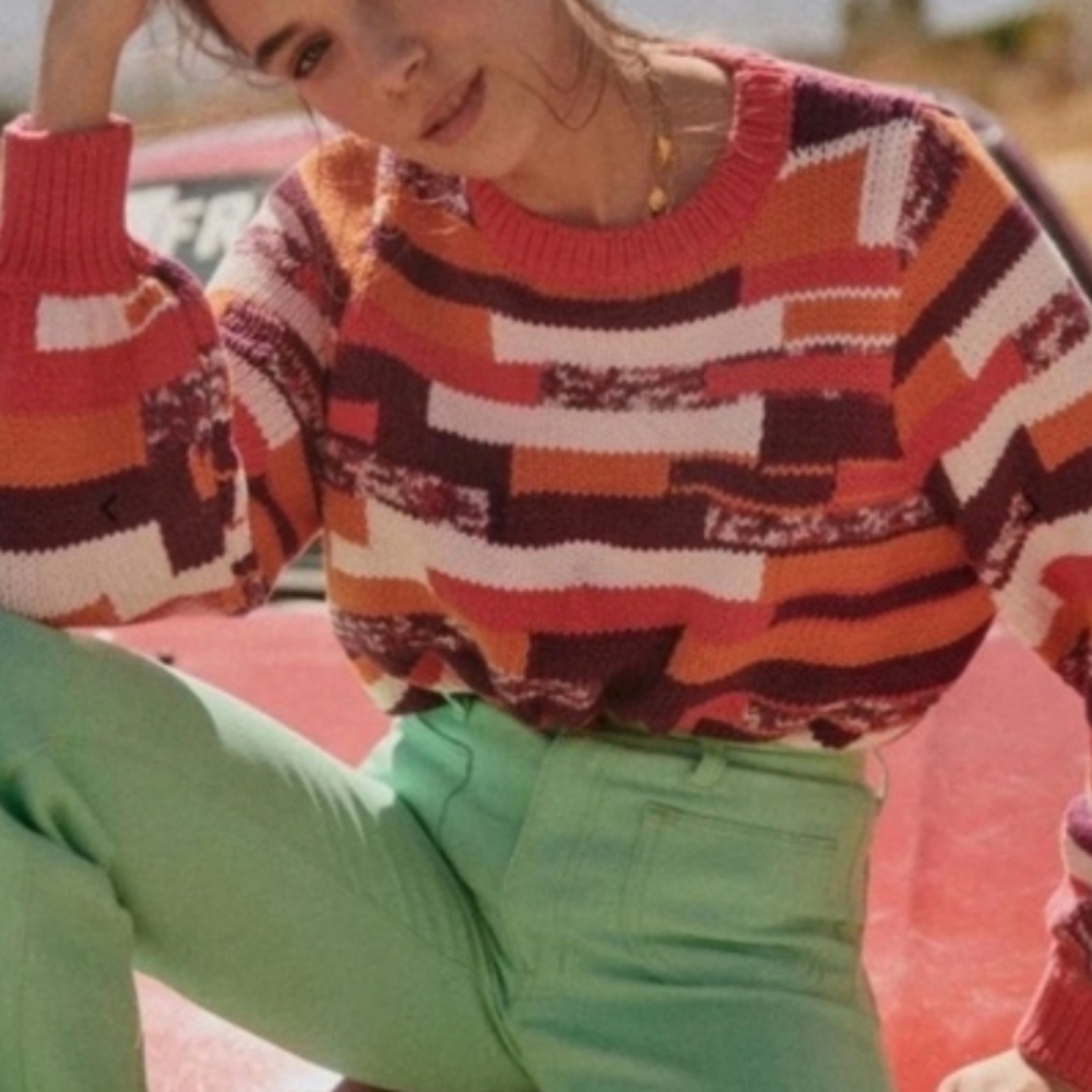 Sezane Chandler Multicolor Statement Sweater, Xxl… - image 2